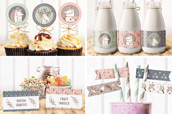 Printable Boho Birthday Party Kit in Card Templates - product preview 3