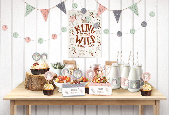 Printable Boho Birthday Party Kit in Card Templates - product preview 5