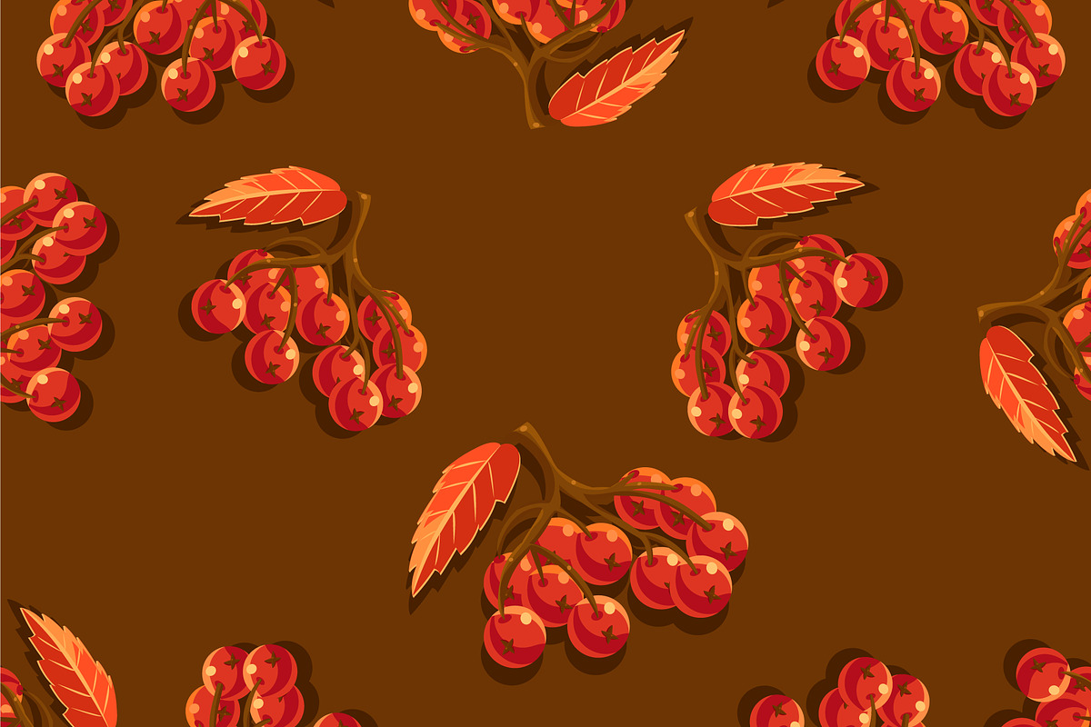 Seamless pattern with rowan red in Patterns - product preview 8