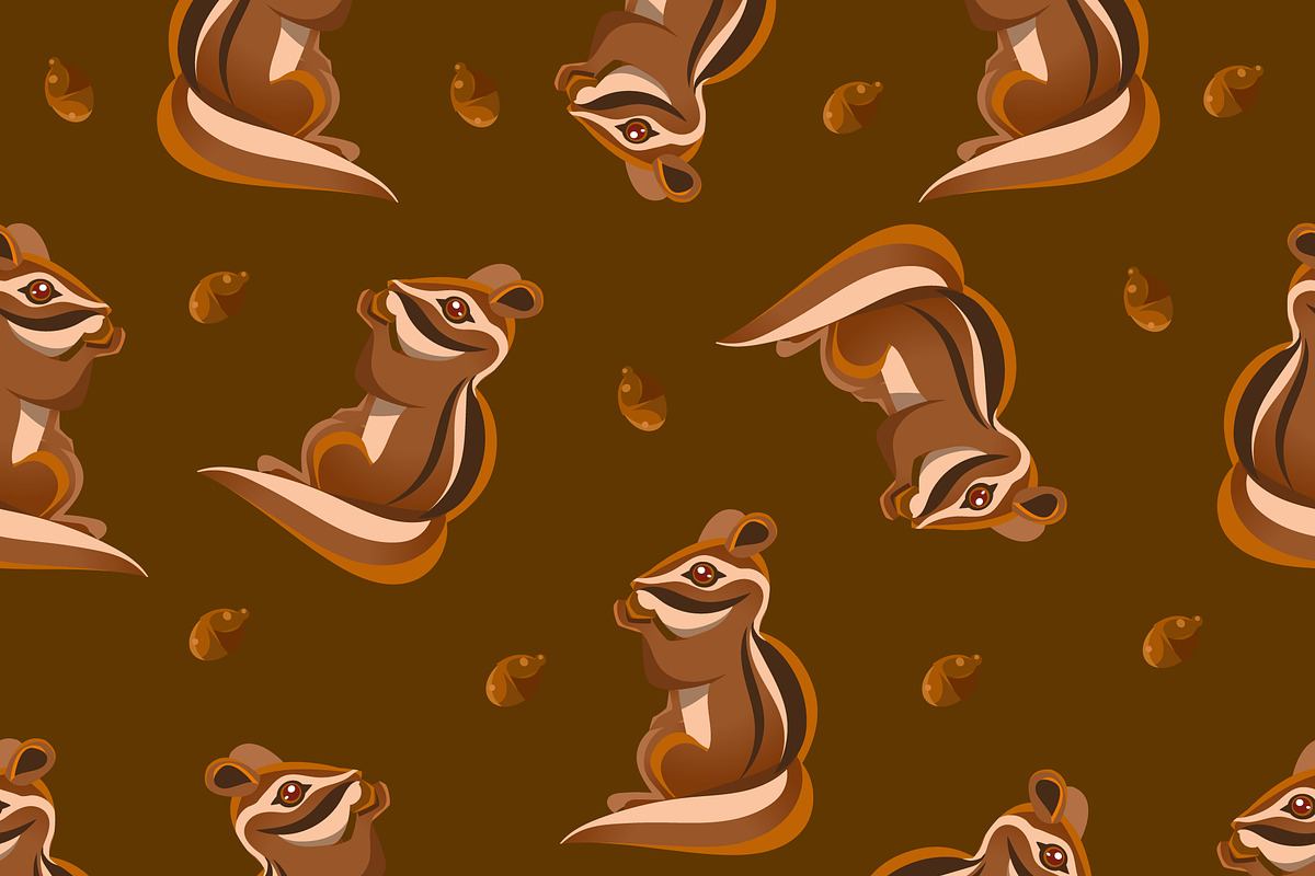 Seamless autumn walnut squirre in Patterns - product preview 8