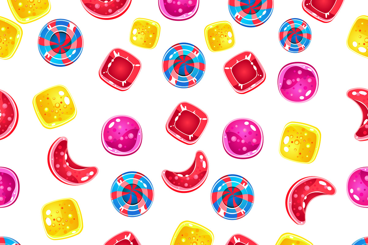 Seamless background with candies in Patterns - product preview 8
