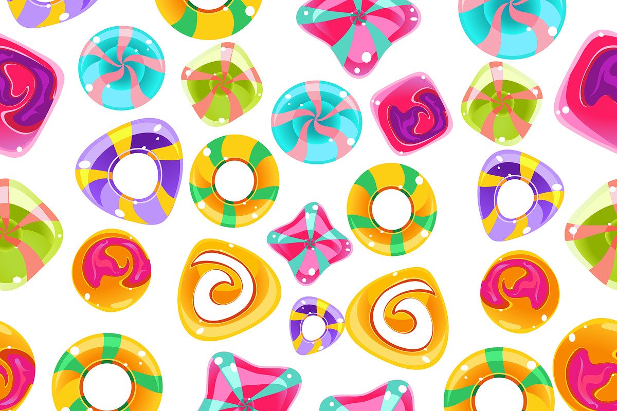 Seamless background with candies in Patterns - product preview 8