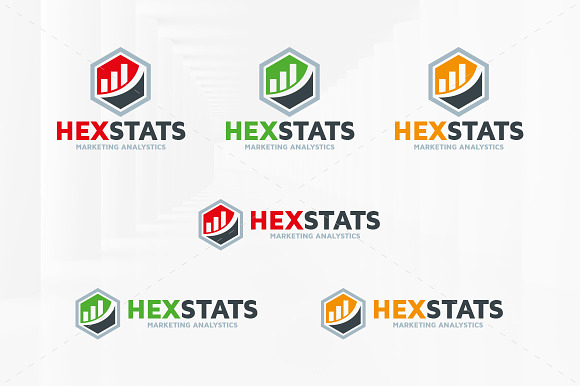 Hex Stats Logo Template in Logo Templates - product preview 2