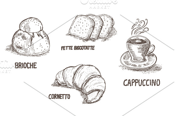 Italian, French Breakfast in Illustrations - product preview 1