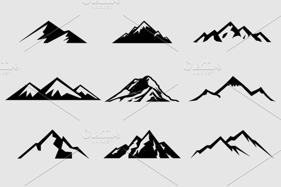 Mountain Shapes For Logos Vol 1