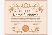Certificate template floral ornament