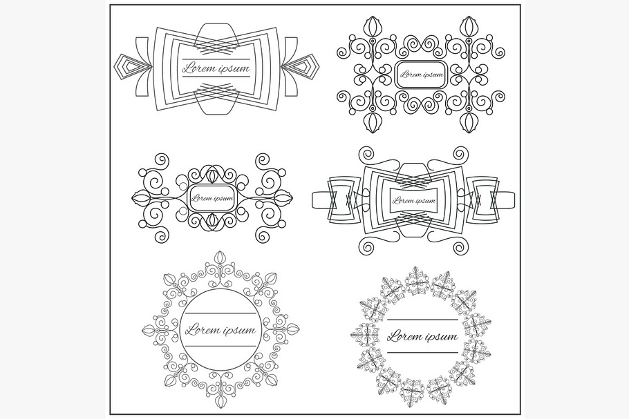 Set logos elegant ornament in Illustrations - product preview 8