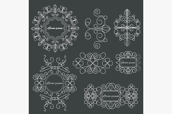 Set logos elegant ornament in Illustrations - product preview 1