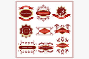 Set of stickers, emblems 