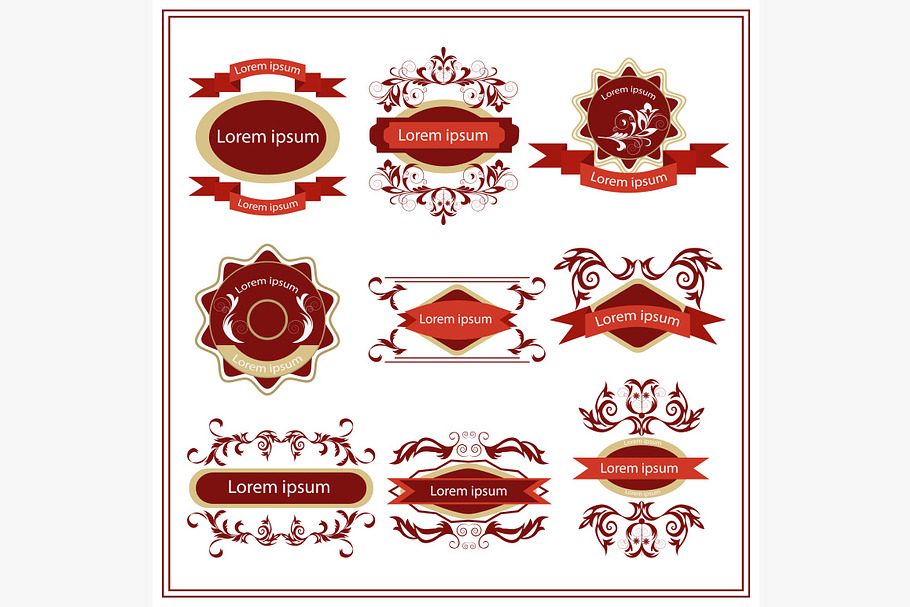 Set of stickers, emblems  in Illustrations - product preview 8