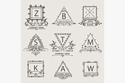 Set ornamental arabesque emblem