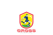 Cross Soccer Football Coaching Logo