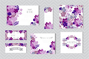 Blue Violet Floral Cards