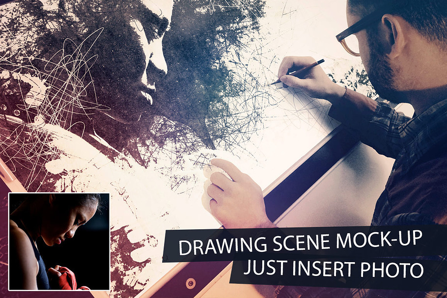 Drawing Scene Mock-Up in Product Mockups - product preview 8