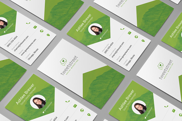 Sleek Material Design Business Card in Business Card Templates - product preview 3