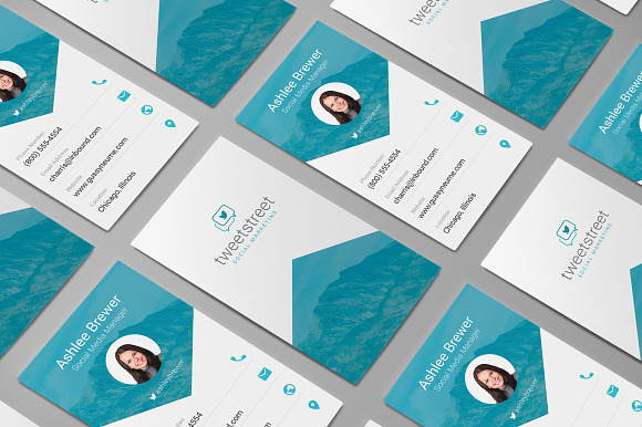 Sleek Material Design Business Card in Business Card Templates - product preview 7