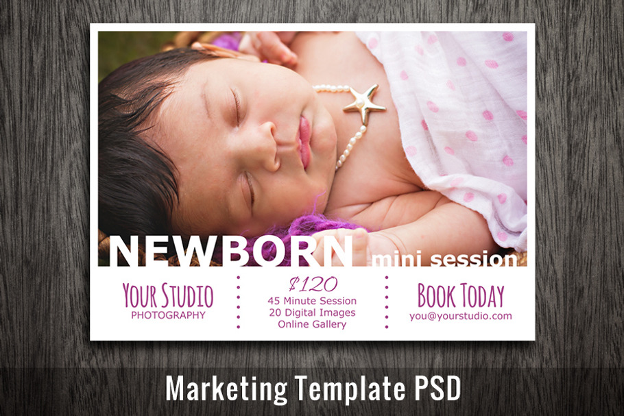 Baby Newborn Mini Session Template in Flyer Templates - product preview 8