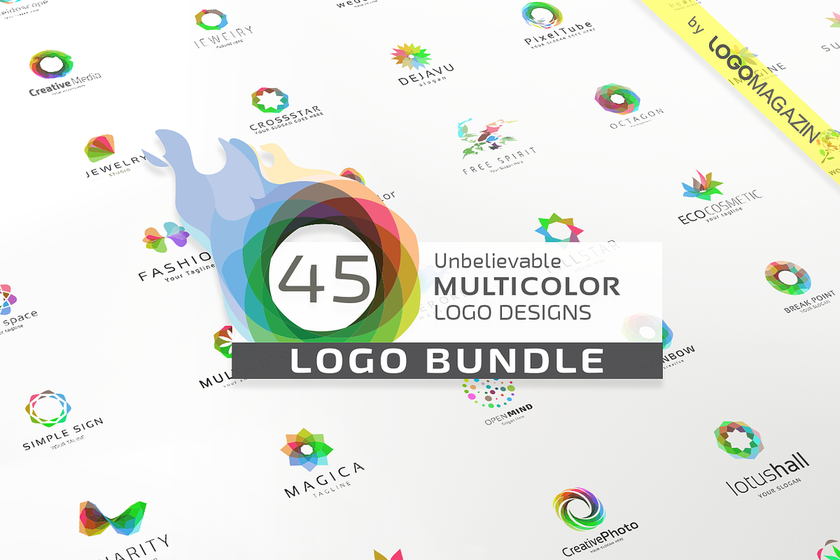45 Multicolor Logos Bundle in Logo Templates - product preview 8