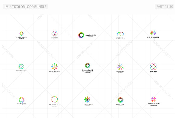 45 Multicolor Logos Bundle in Logo Templates - product preview 2