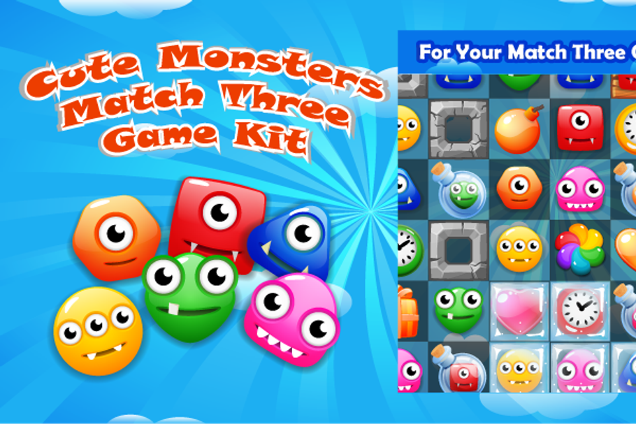 Monsters Match Three Game Kit