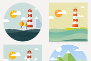 hipster vector lighthouse flat style