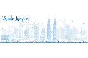 Outline Kuala Lumpur Skyline