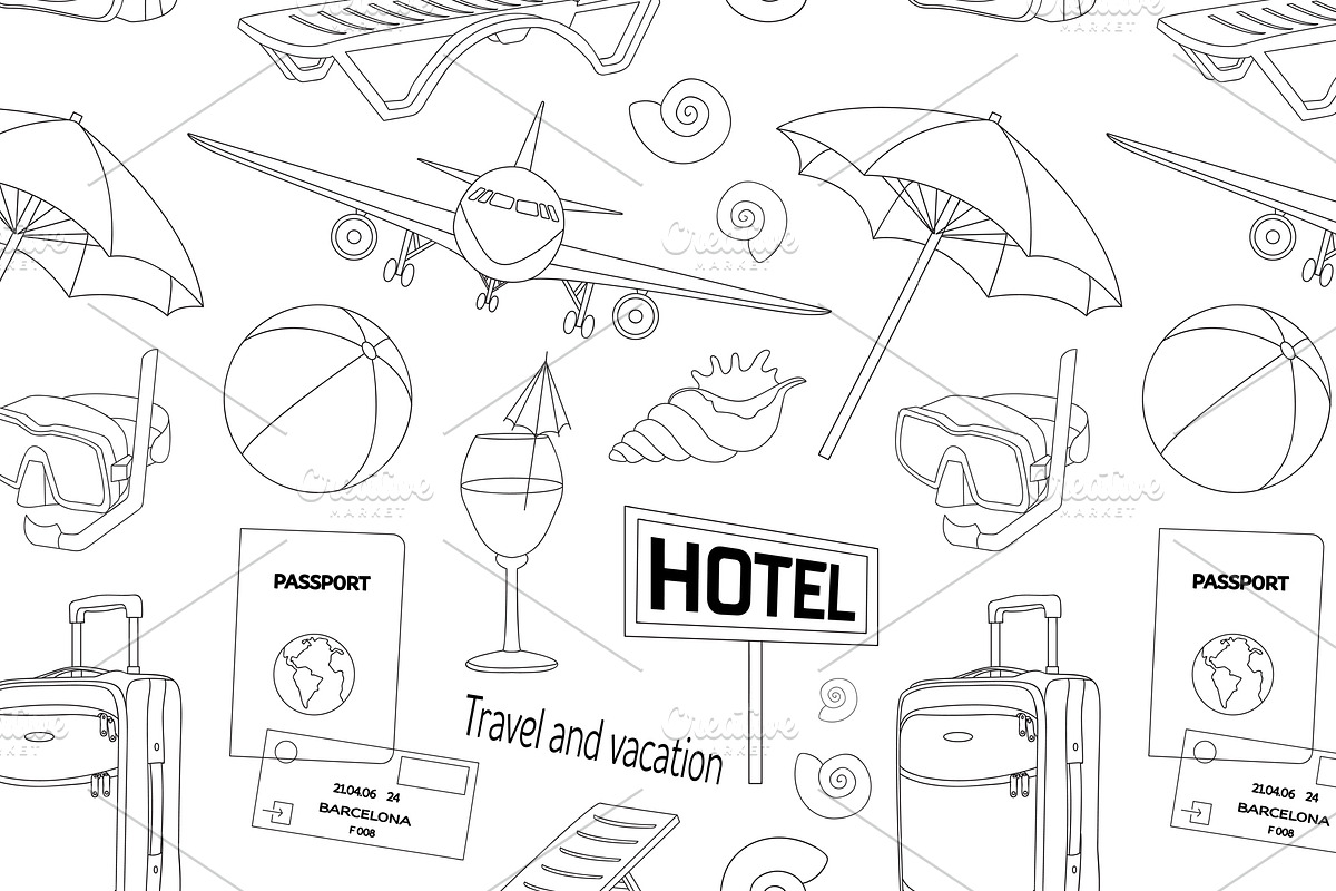 Travel and vacation pattern in Patterns - product preview 8