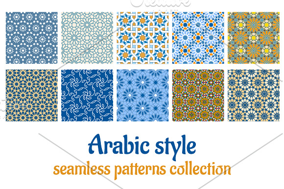 10 Arabic seamless patterns  in Patterns - product preview 1
