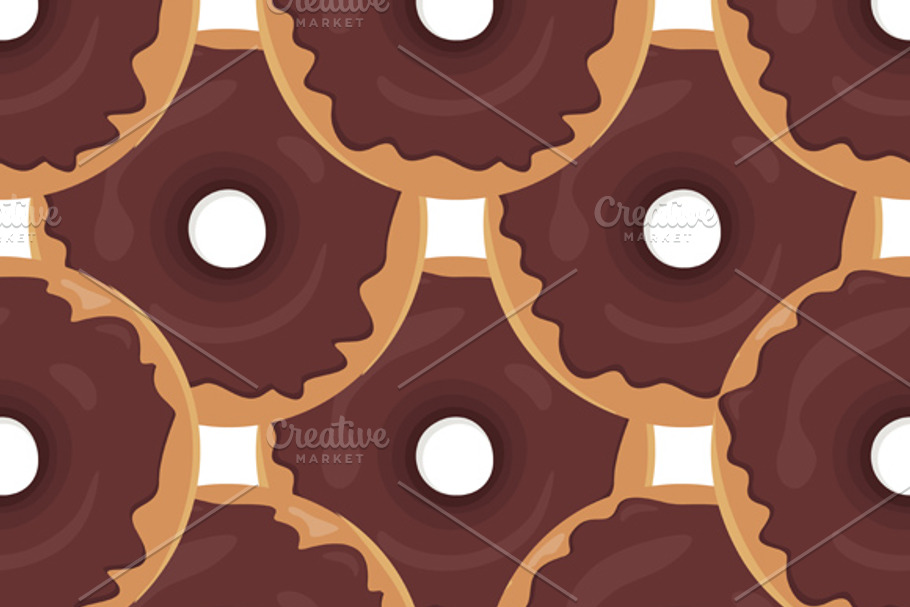 Set Donuts Seamless Backgrounds in Patterns - product preview 8