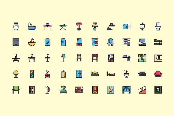The Furniture Icons 100 in Graphics - product preview 2
