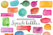 Speech bubbles watercolor clipart
