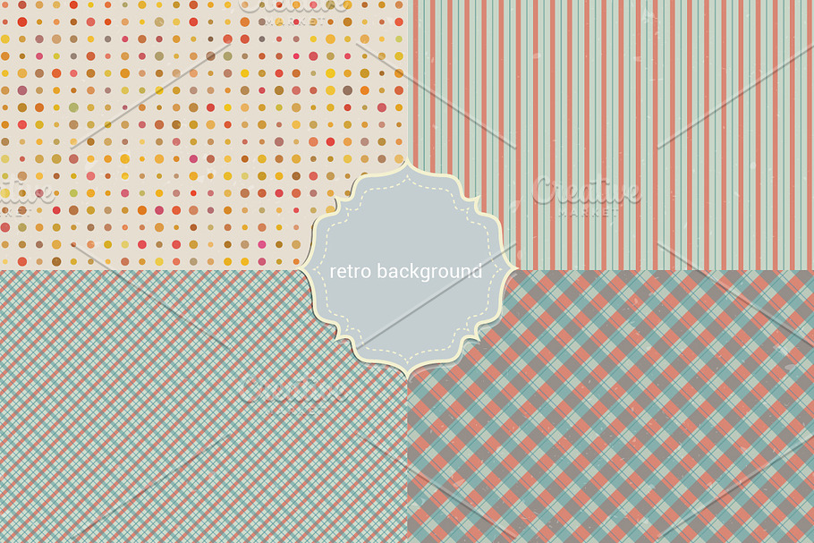 4 retro seamless pattern in Patterns - product preview 8