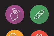 Vegetables icons. Vector