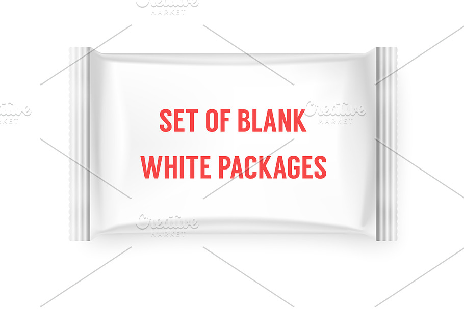 Set of blank white packages