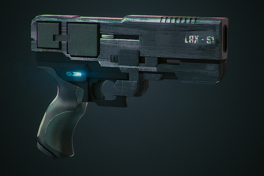 Sci-Fi Gun, Lax-51. in Weapons - product preview 8