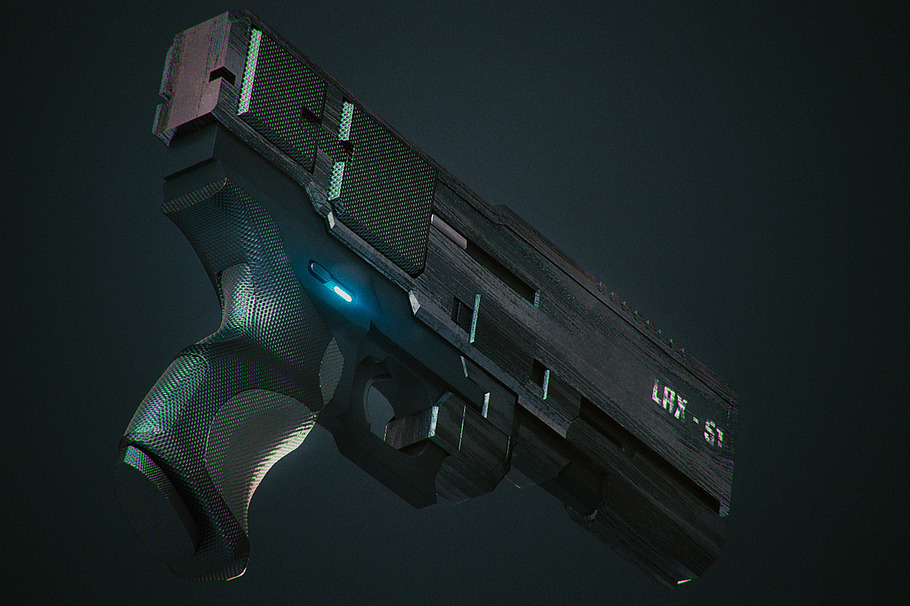Sci-Fi Gun, Lax-51. in Weapons - product preview 2