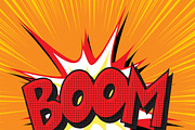 Boom explosion comic book text 