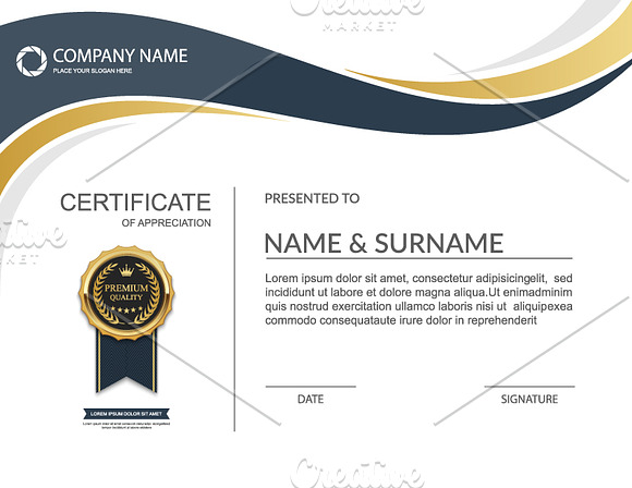 Vector certificate template 12 in 1 in Illustrations - product preview 3