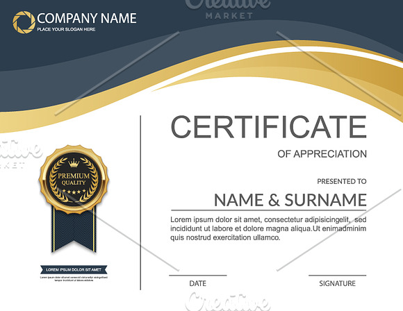 Vector certificate template 12 in 1 in Illustrations - product preview 4