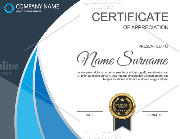 Vector certificate template 12 in 1 in Illustrations - product preview 6