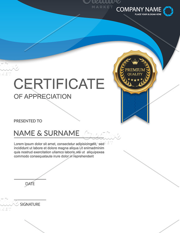 Vector certificate template 12 in 1 in Illustrations - product preview 7