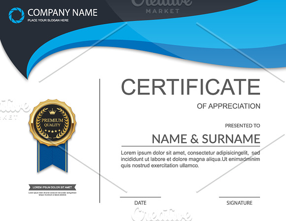 Vector certificate template 12 in 1 in Illustrations - product preview 8