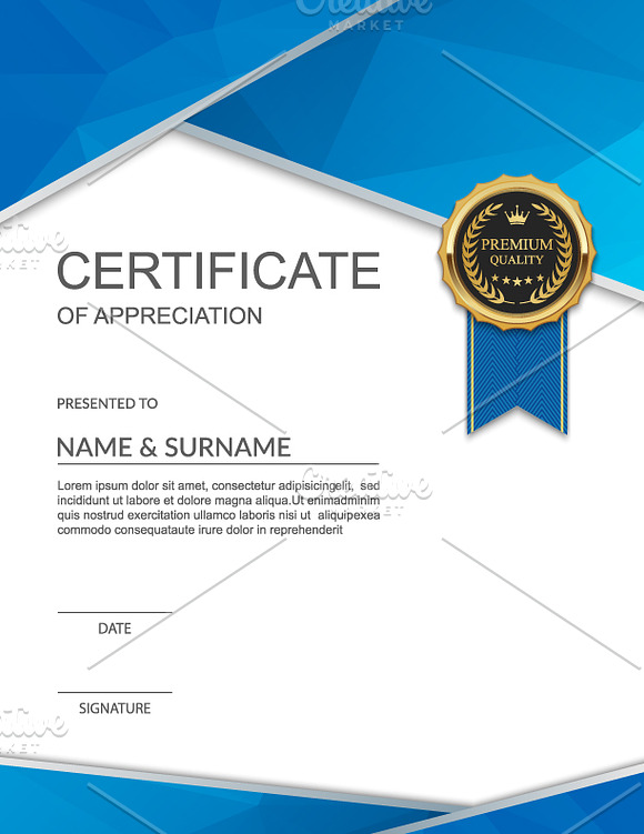 Vector certificate template 12 in 1 in Illustrations - product preview 9