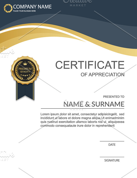 Vector certificate template 12 in 1 in Illustrations - product preview 10