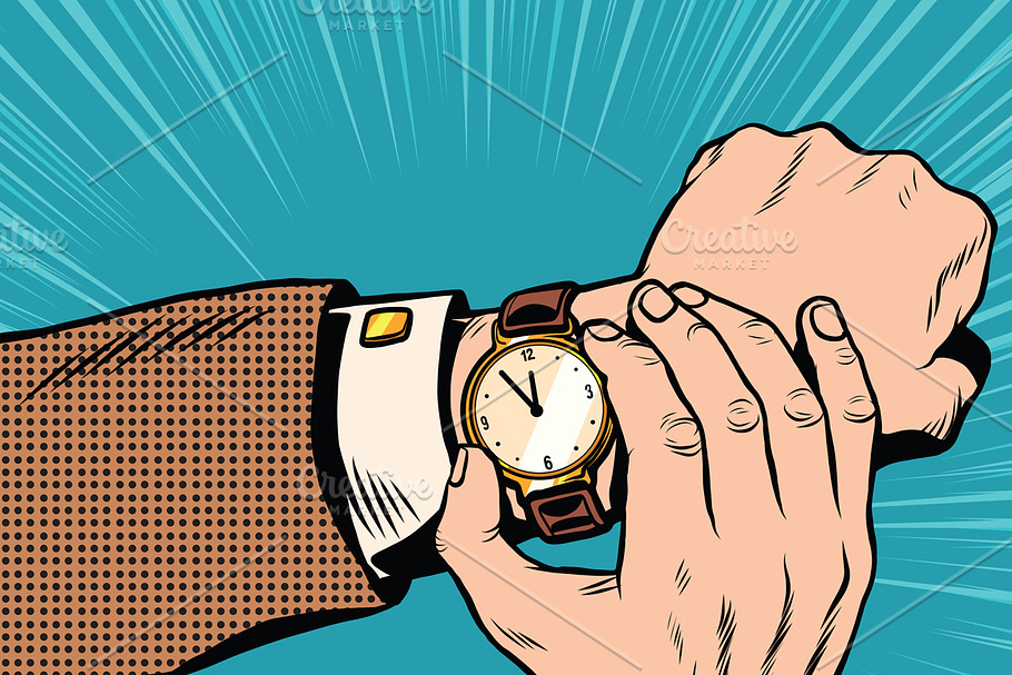 Wrist watch retro pop art in Illustrations - product preview 8