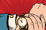 Wrist watch retro pop art