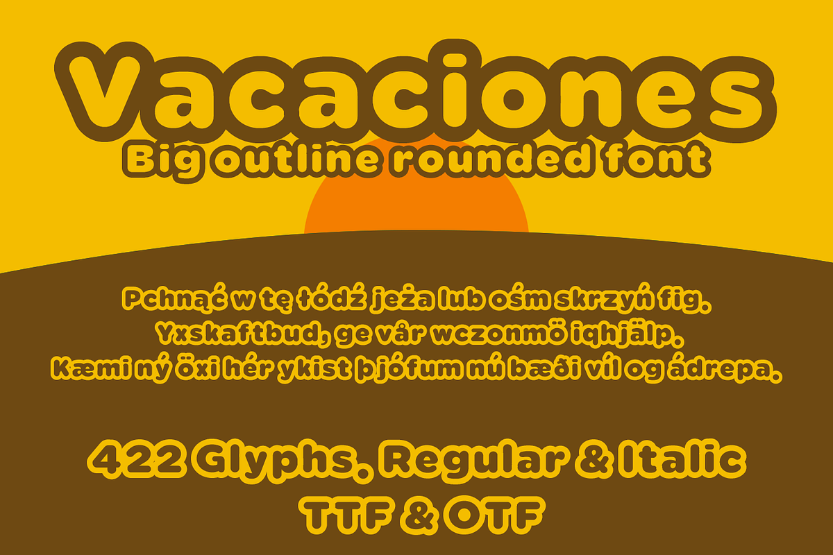 Vacaciones big outline font in Display Fonts - product preview 8