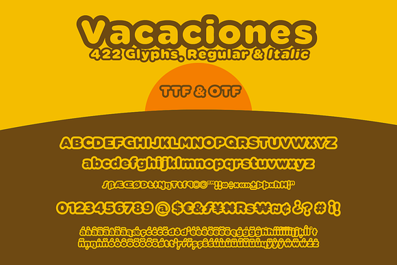 Vacaciones big outline font in Display Fonts - product preview 1