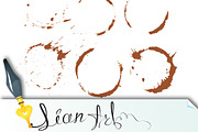 Set of Coffee Stain, Isolated