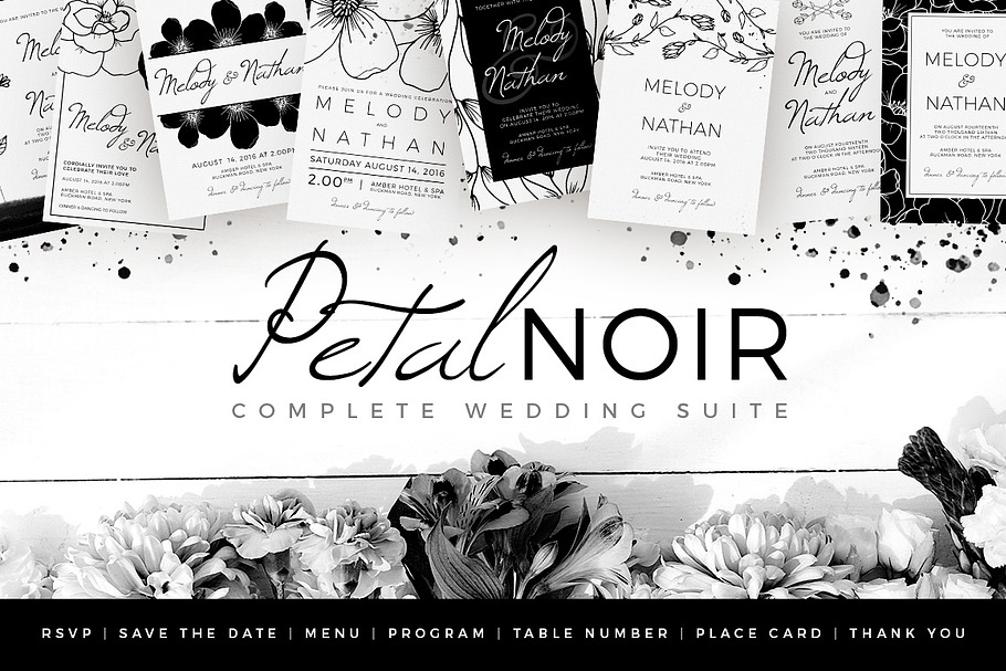 Petal Noir - Wedding Suite in Wedding Templates - product preview 8